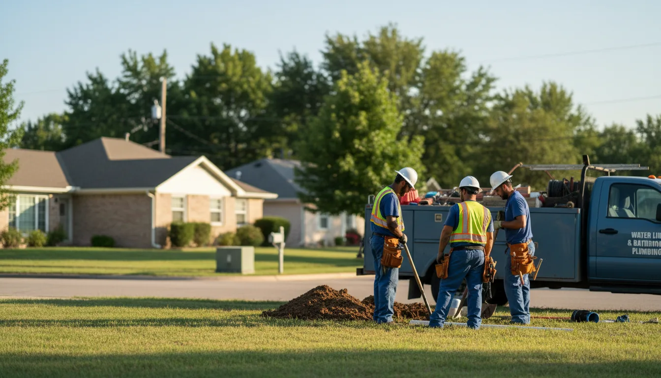 Residential water line and bathroom plumbing service in Diamond City, AR